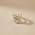 Anillo CHEVRON triple banda bicolor plata y dorado Yafred