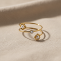 Anillo FLEUR perla cristal dorado Yafred