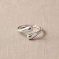Anillo LUNA doble gota plateada Yafred