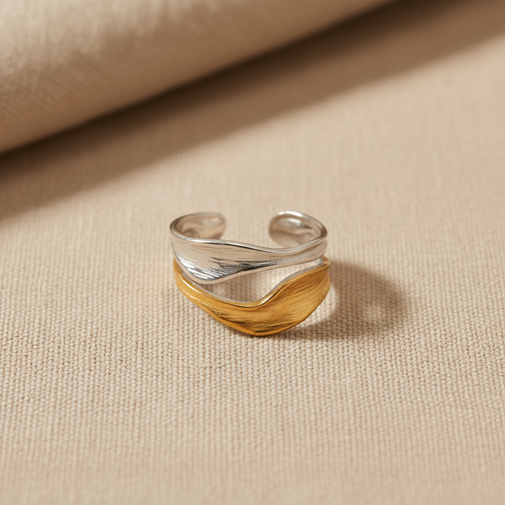 Anillo TERRA bicolor plata y dorado Yafred