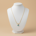 Collar GOTA AQUA cadena serpiente dorada con dije de gota en aguamarina