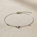 Pulsera FLEUR CRISTAL flor cristales plateada Yafred