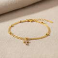 Pulsera CROIX cruz cristales dorada Yafred