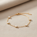 Pulsera ORBIT perlas bezel dorado Yafred