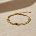 Pulsera SERPENTINE doble cadena dorada Yafred